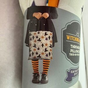 Witching Hour Pillowcase Trick or Treat Bag Halloween Pumpkin Scary Big XL 20x14